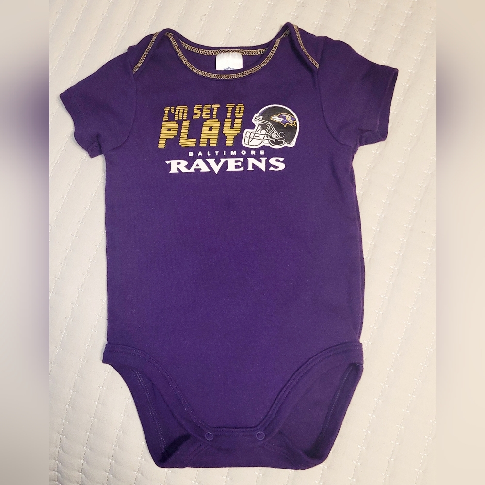 NWOT Ravens NFL Football Onesie.  Size 3-6 months